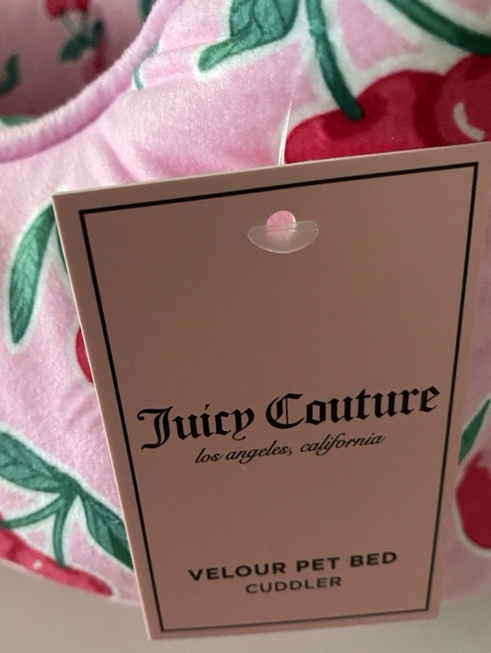 JUICY COUTURE Pink Cherry Print Pet Bed - Picture 8 of 8